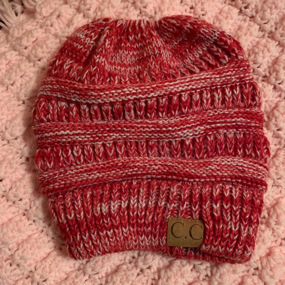 C.C messy bun beanie